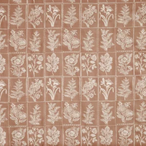 Paperino Fabric from Prestigious Textiles Florence collection - red botanical embroideried
