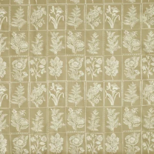 Paperino Fabric from Prestigious Textiles Florence collection - yellow botanical embroideried