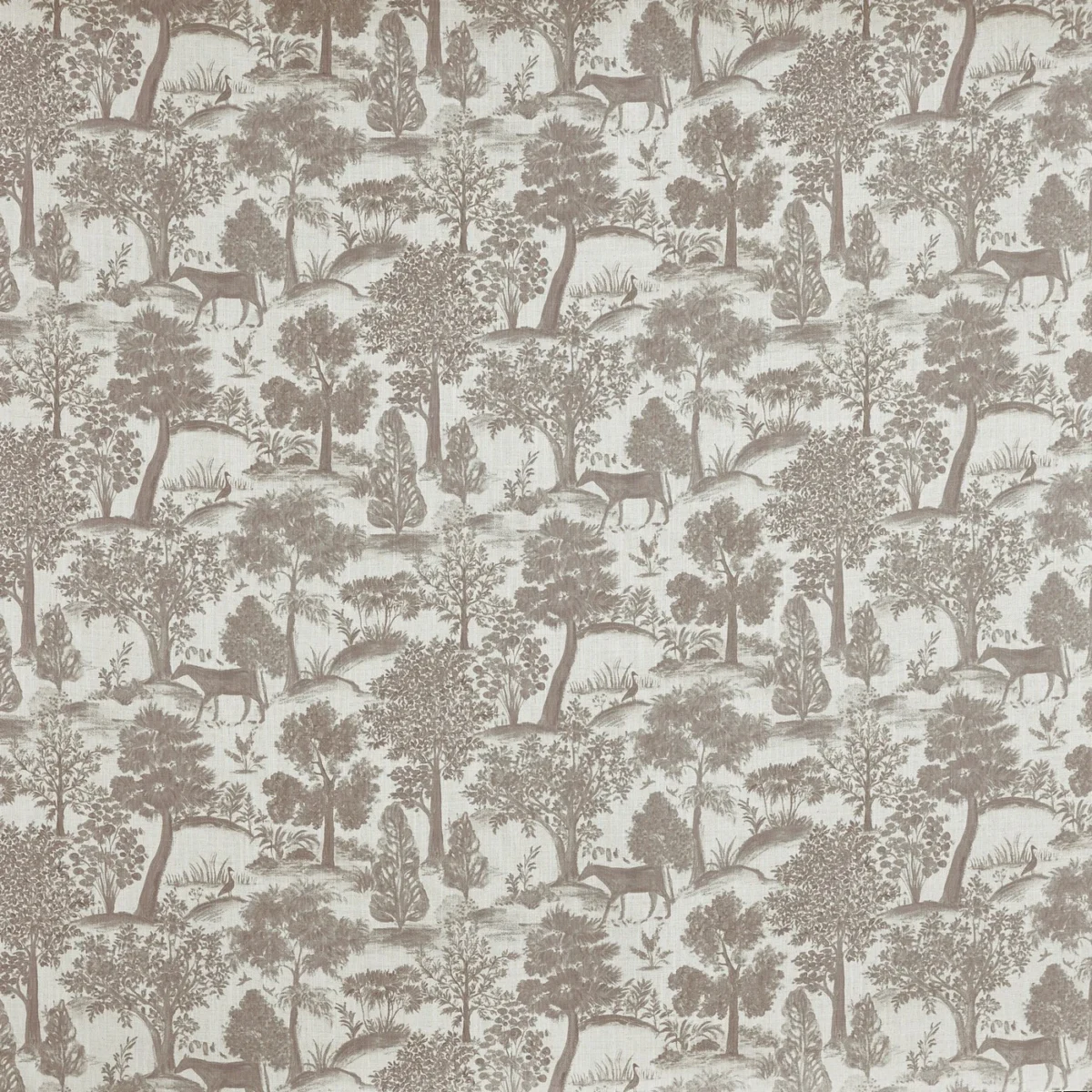 Montelaro Fabric - Pumice by Montelaro Fabric from Prestigious Textiles Florence collection - black-grey botanical printed