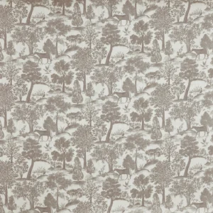 Montelaro Fabric from Prestigious Textiles Florence collection - black-grey botanical printed