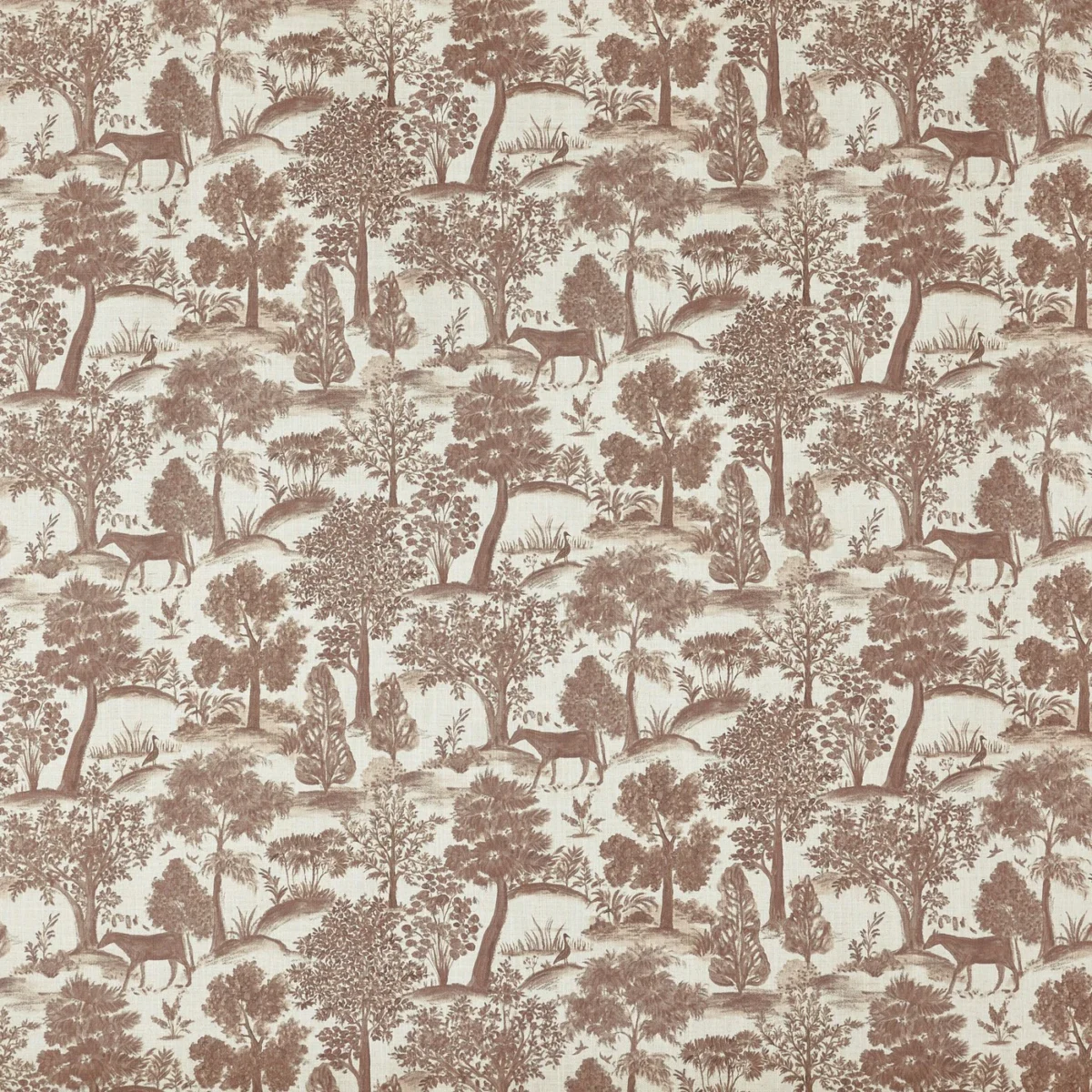 Montelaro Fabric from Prestigious Textiles Florence collection - brown botanical printed