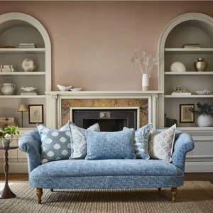 Tavola Fabric from Prestigious Textiles Florence collection - blue spotted embroideried