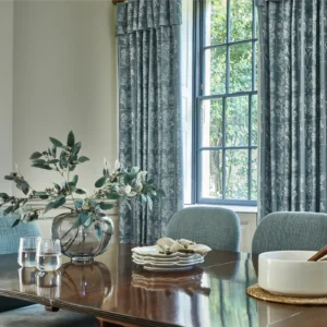 Paperino Fabric from Prestigious Textiles Florence collection - black-grey botanical embroideried