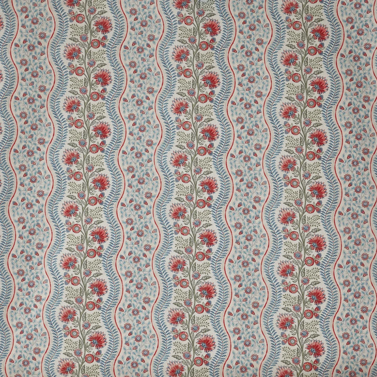 Ornella Fabric - Summer by Ornella Fabric from Prestigious Textiles Cottage Charm collection - blue striped printed