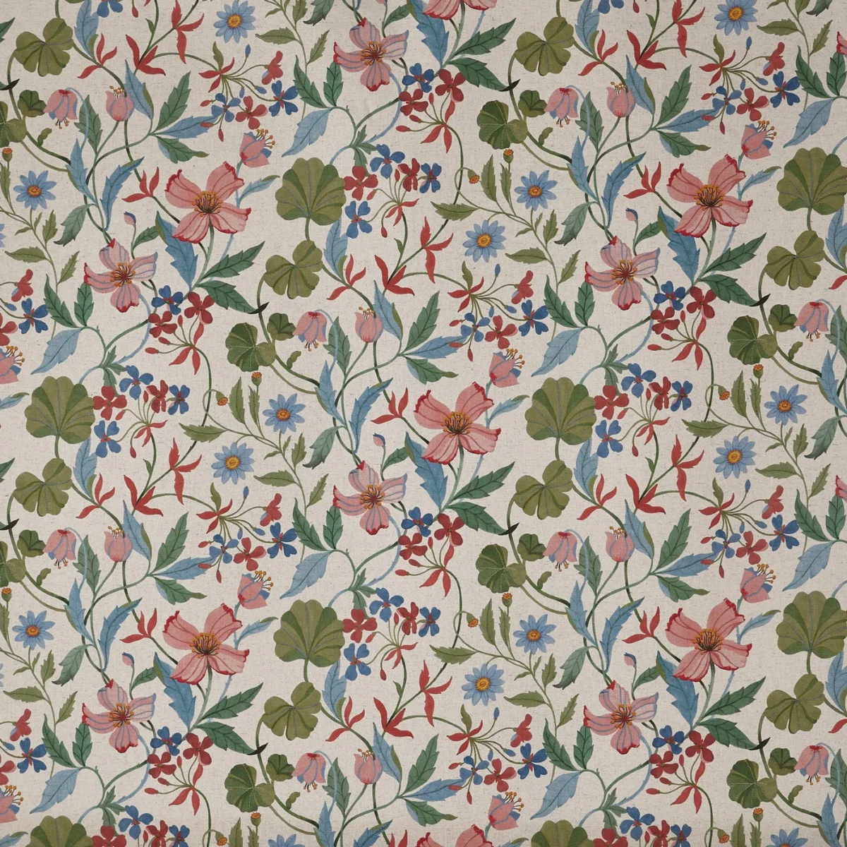 Hibiscus Fabric - Summer by Hibiscus Fabric from Prestigious Textiles Cottage Charm collection - green botanical printed