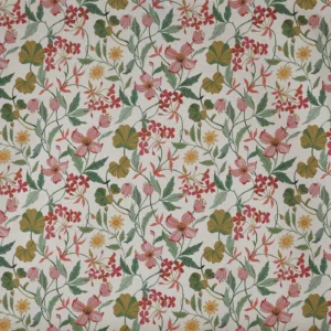 Hibiscus Fabric from Prestigious Textiles Cottage Charm collection - green botanical printed