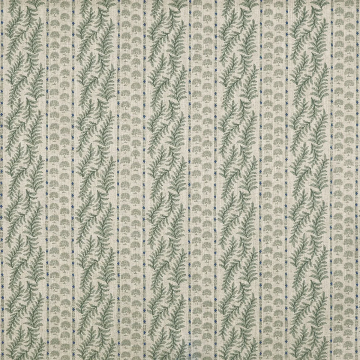 Foxglove Fabric - Winter by Foxglove Fabric from Prestigious Textiles Cottage Charm collection - green striped printed