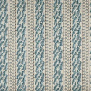 Foxglove Fabric from Prestigious Textiles Cottage Charm collection - blue striped printed