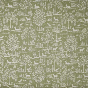 Ebony Fabric from Prestigious Textiles Cottage Charm collection - green botanical jacquard