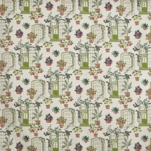 Ashton Fabric from Prestigious Textiles Cottage Charm collection - green botanical printed