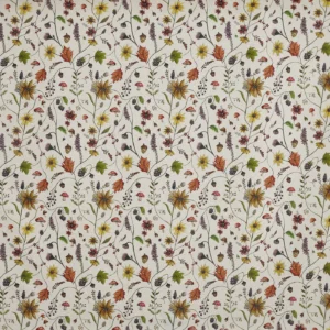 Acorn Fabric from Prestigious Textiles Cottage Charm collection - brown botanical printed