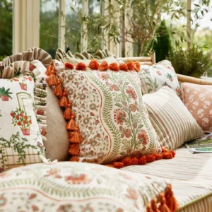 Ornella Fabric from Prestigious Textiles Cottage Charm collection - purple striped printed