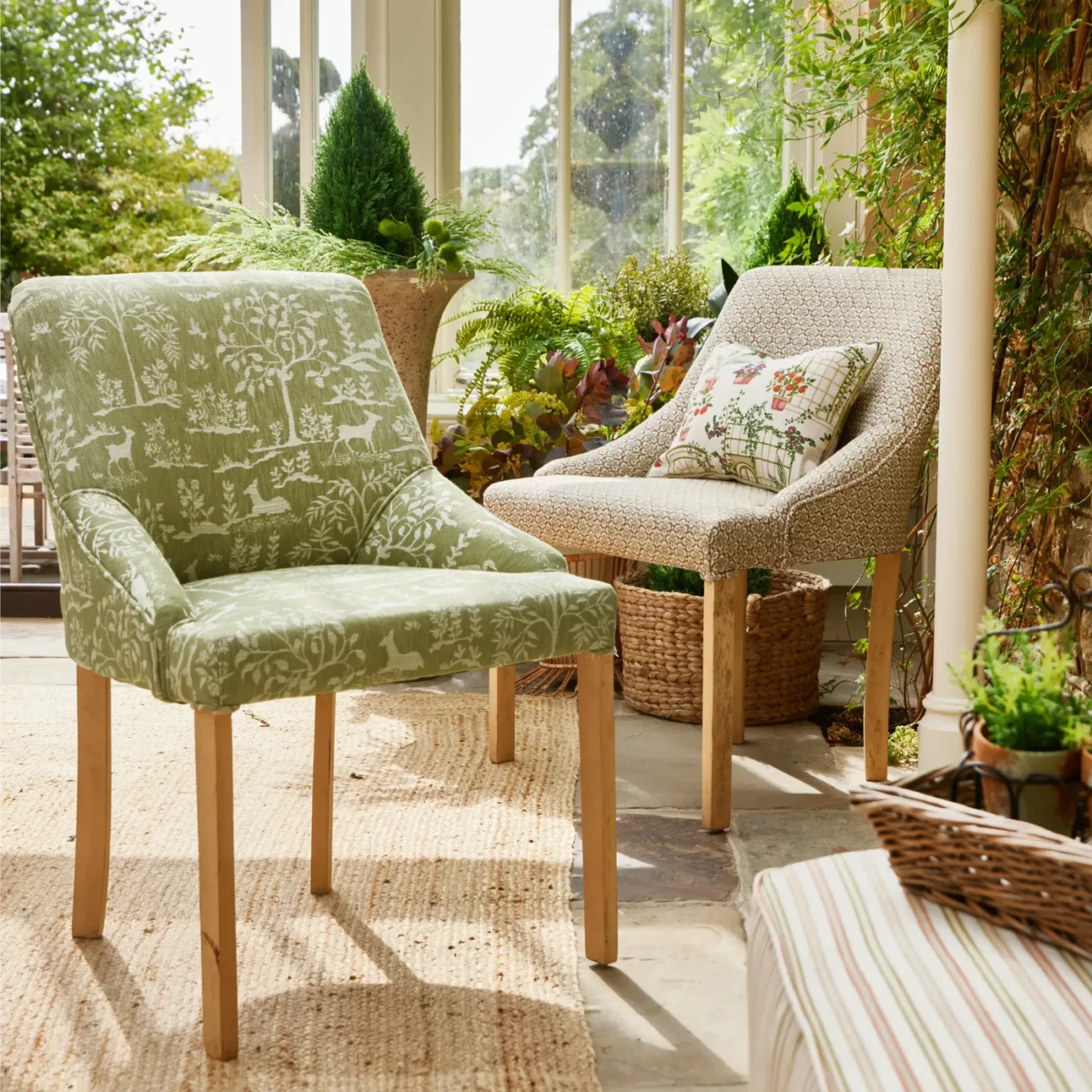 Ebony Fabric - Autumn by Ebony Fabric from Prestigious Textiles Cottage Charm collection - blue botanical jacquard