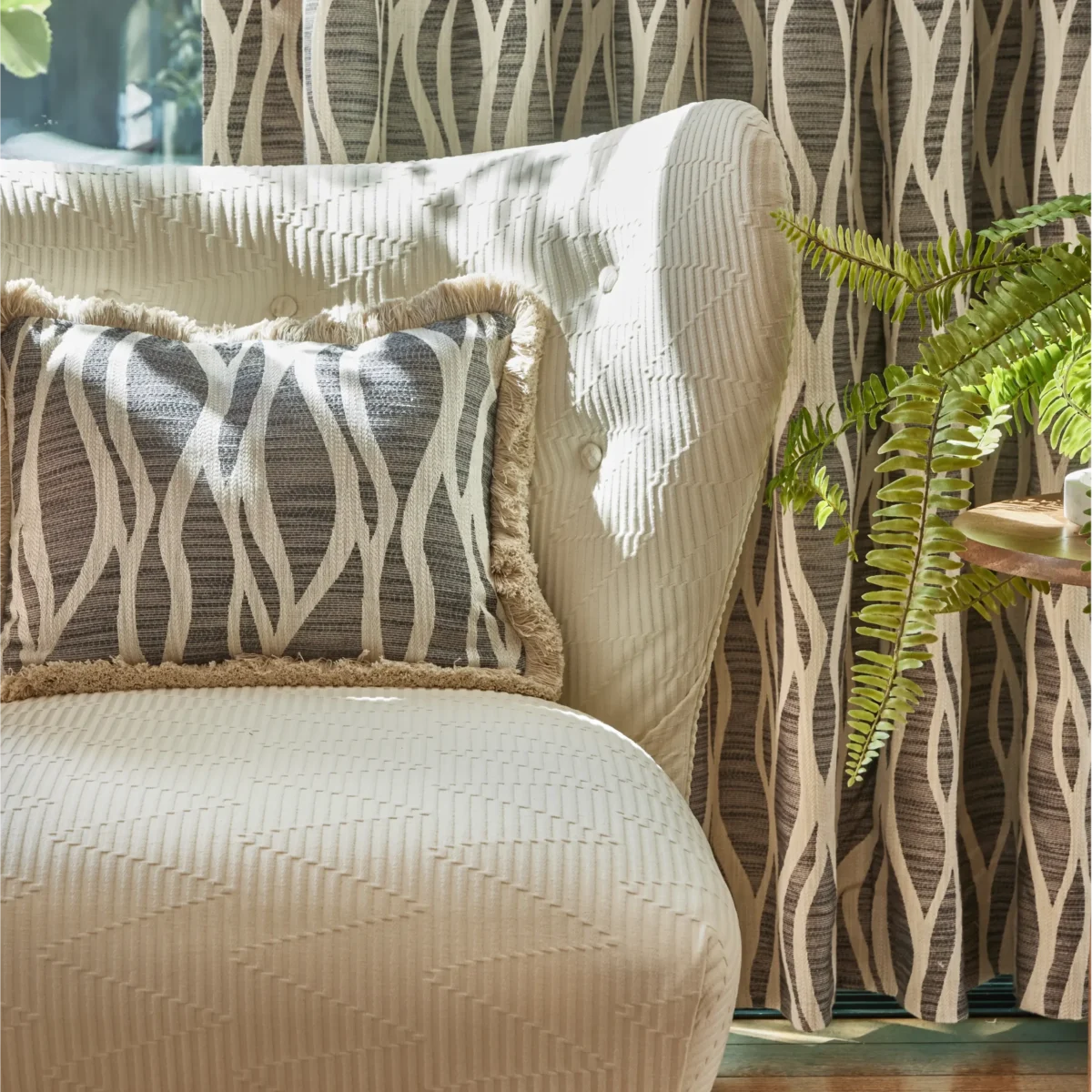 Aird Fabric - Feather by Vespucci Fabric from Prestigious Textiles Pioneer collection - blue contemporary jacquard