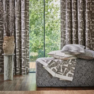 Magellan Fabric from Prestigious Textiles Pioneer collection - black-grey contemporary printed