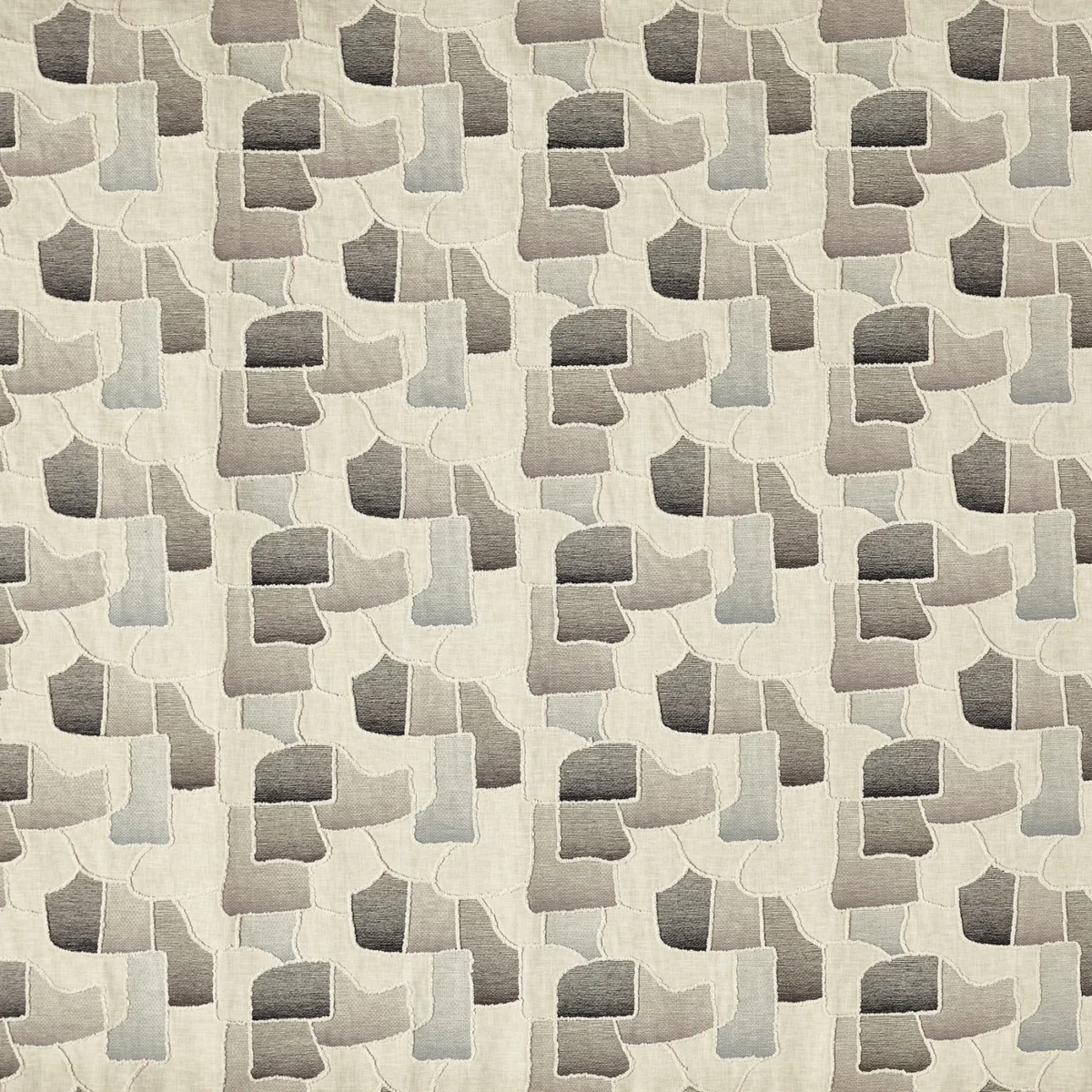 Farnsworth Fabric - Slate by Farnsworth Fabric from Prestigious Textiles Pioneer collection - black-grey contemporary embroideried