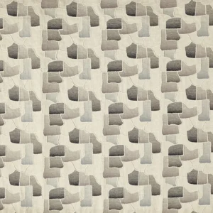 Farnsworth Fabric from Prestigious Textiles Pioneer collection - black-grey contemporary embroideried