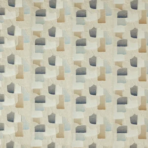 Farnsworth Fabric from Prestigious Textiles Pioneer collection - blue contemporary embroideried