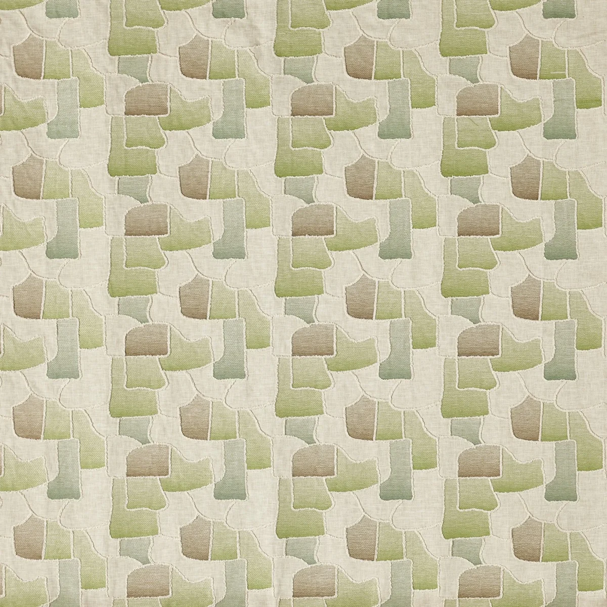 Farnsworth Fabric - Apple by Farnsworth Fabric from Prestigious Textiles Pioneer collection - green contemporary embroideried