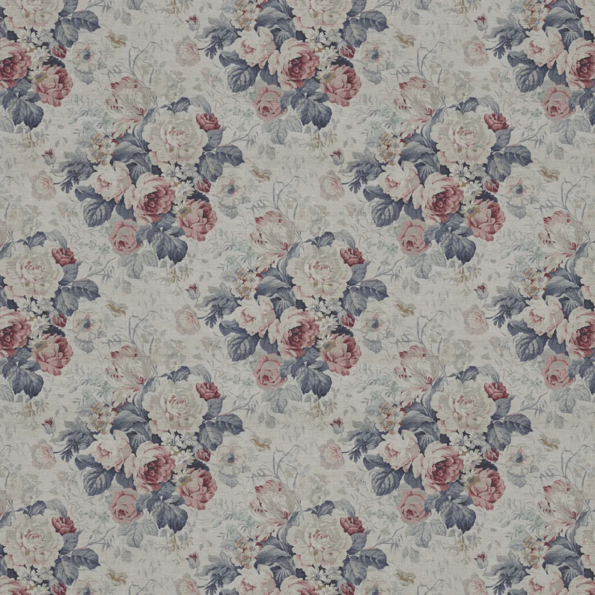 Bibury Fabric - Wedgewood by Bibury Fabric from Warwick Archive Prints collection - blue botanical printed