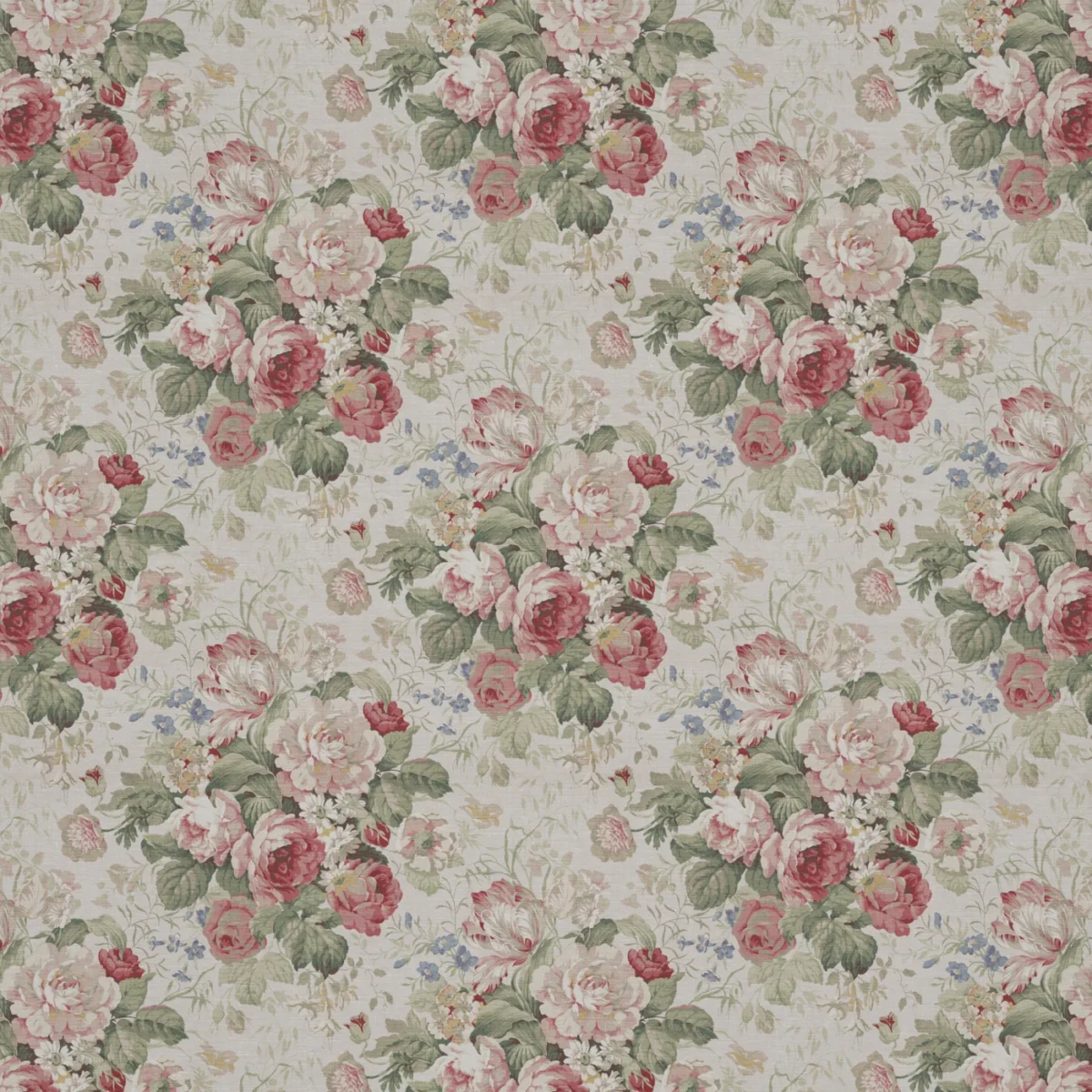 Bibury Fabric - Chintz by Bibury Fabric from Warwick Archive Prints collection - pink botanical printed