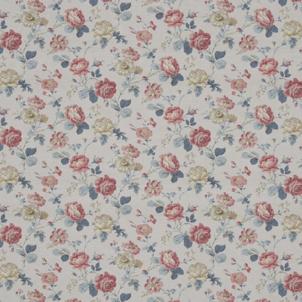 Chantilly Fabric - Document by Chantilly Fabric from Warwick Archive Prints collection - red botanical printed