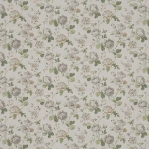 Chantilly Fabric from Warwick Archive Prints collection - green botanical printed