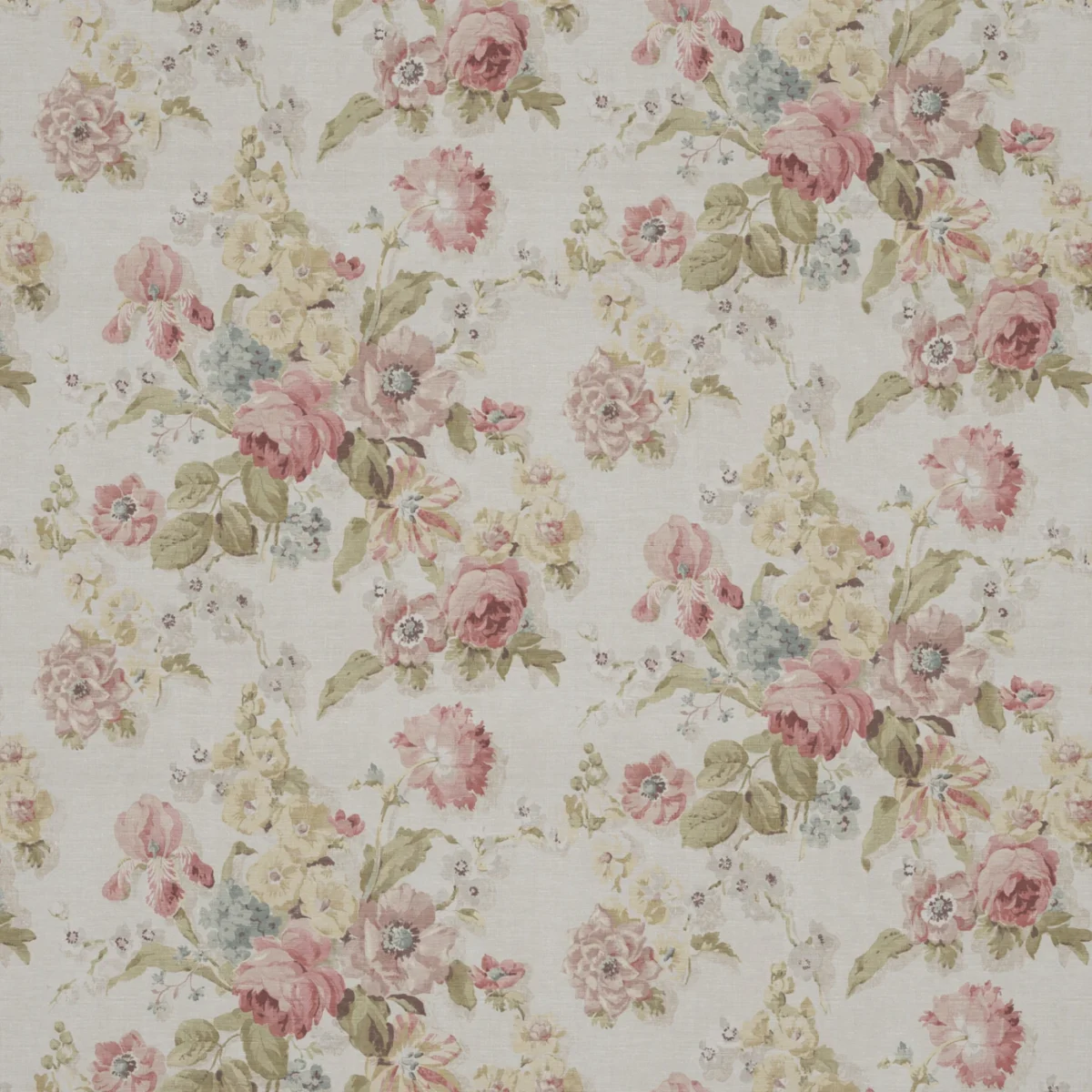 Fairfield Fabric - Document by Fairfield Fabric from Warwick Archive Prints collection - pink botanical printed
