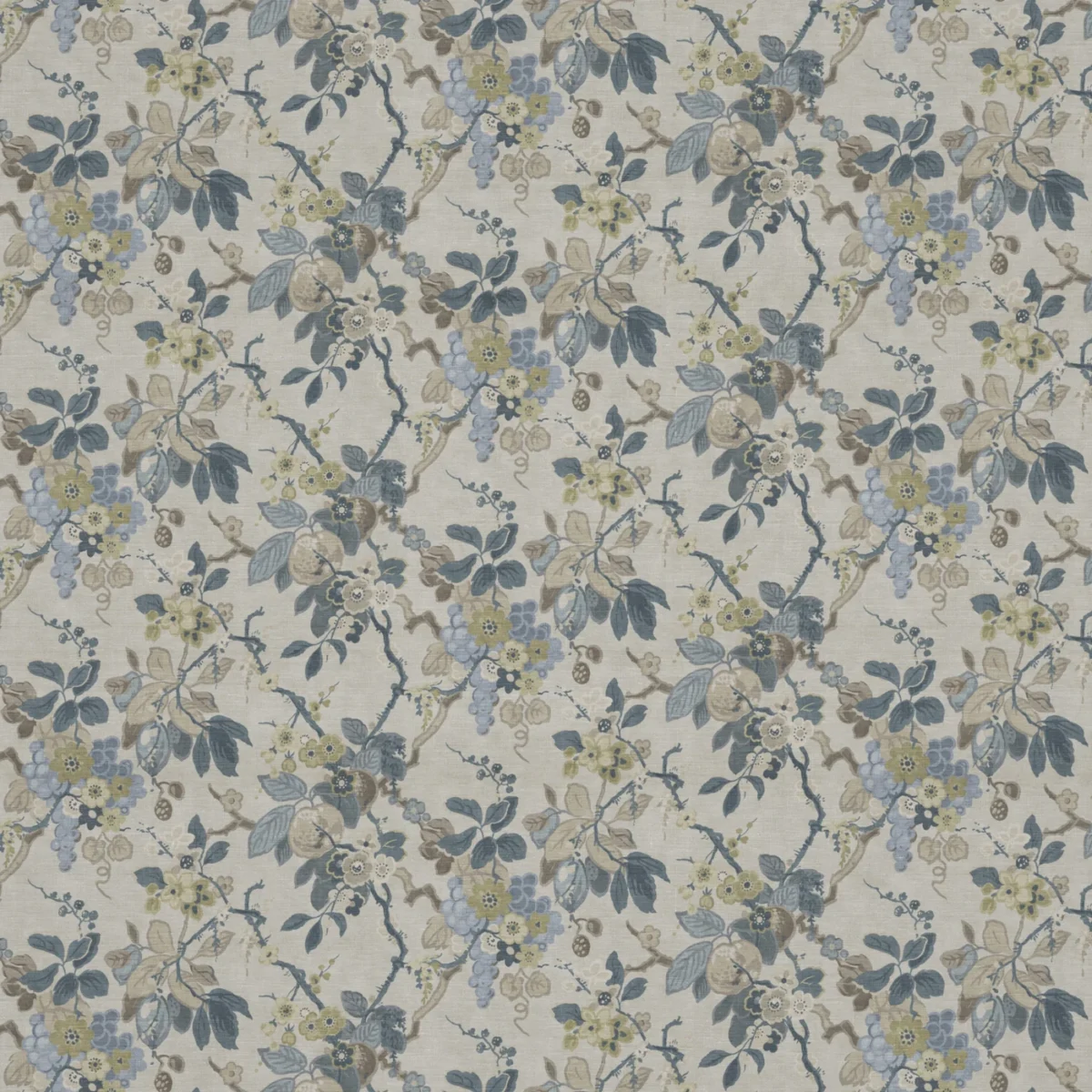 Kew Fabric - Wedgewood by Kew Fabric from Warwick Archive Prints collection - blue botanical printed