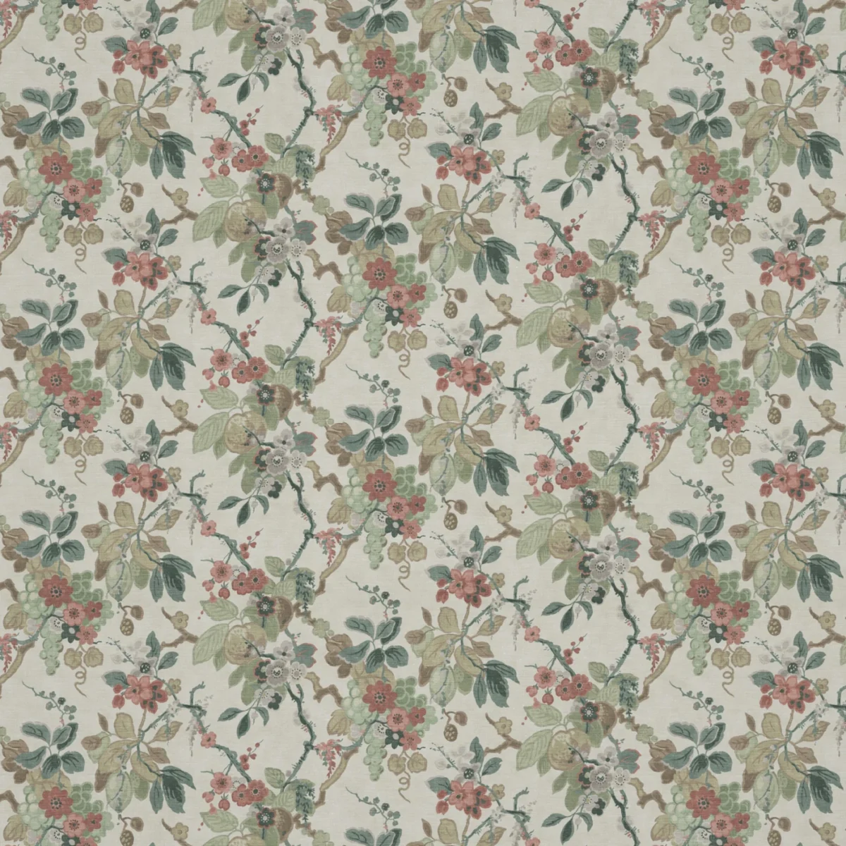 Kew Fabric - Chintz by Kew Fabric from Warwick Archive Prints collection - green botanical printed