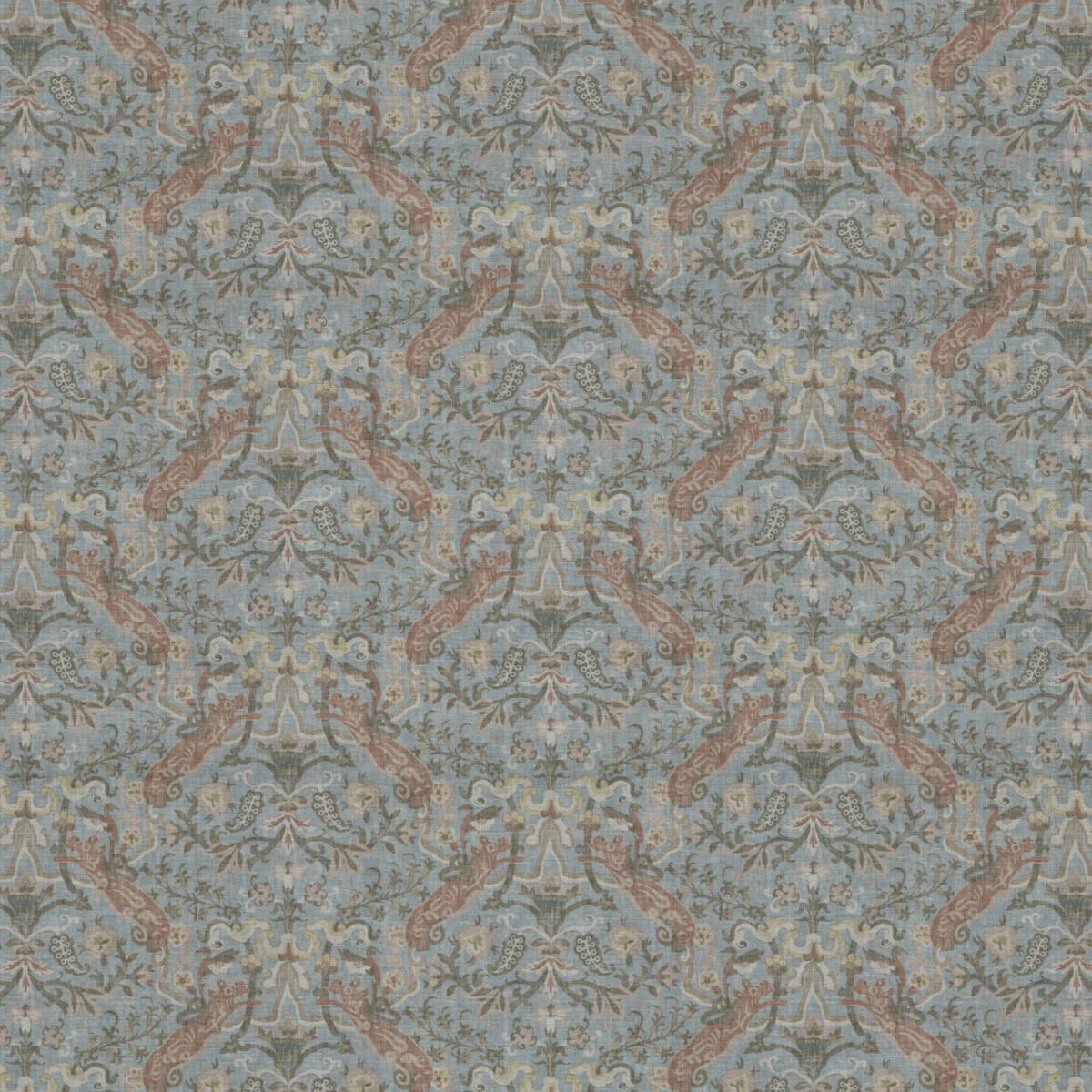 Cavendish Fabric - Document by Cavendish Fabric from Warwick Archive Prints collection - blue botanical printed