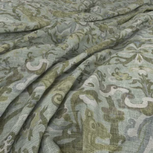 Cavendish Fabric from Warwick Archive Prints collection - green botanical printed