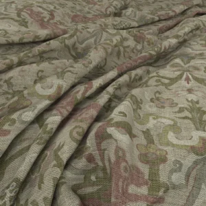 Cavendish Fabric from Warwick Archive Prints collection - green botanical printed