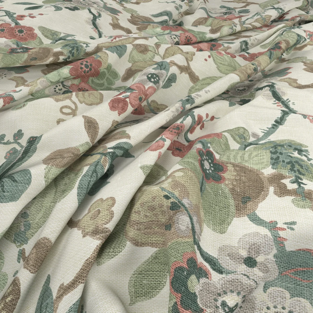 Kew Fabric - Chintz by Kew Fabric from Warwick Archive Prints collection - green botanical printed