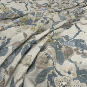 Kew Fabric from Warwick Archive Prints collection - blue botanical printed