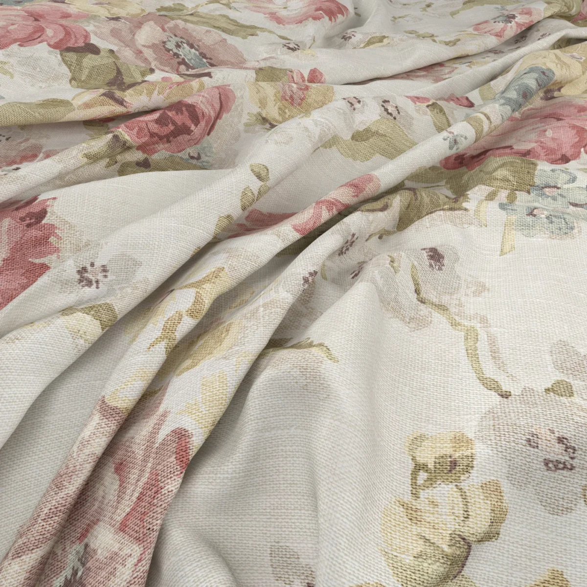 Fairfield Fabric - Document by Fairfield Fabric from Warwick Archive Prints collection - pink botanical printed
