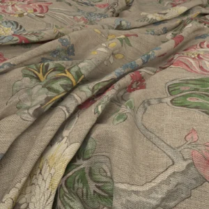 Braemore Fabric from Warwick Archive Prints collection - red botanical printed