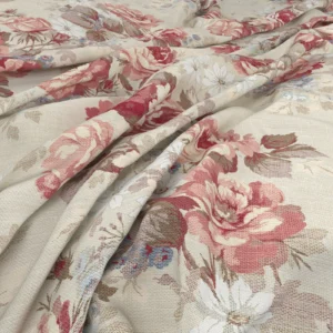 Hawkswick Fabric from Warwick Archive Prints collection - red botanical printed