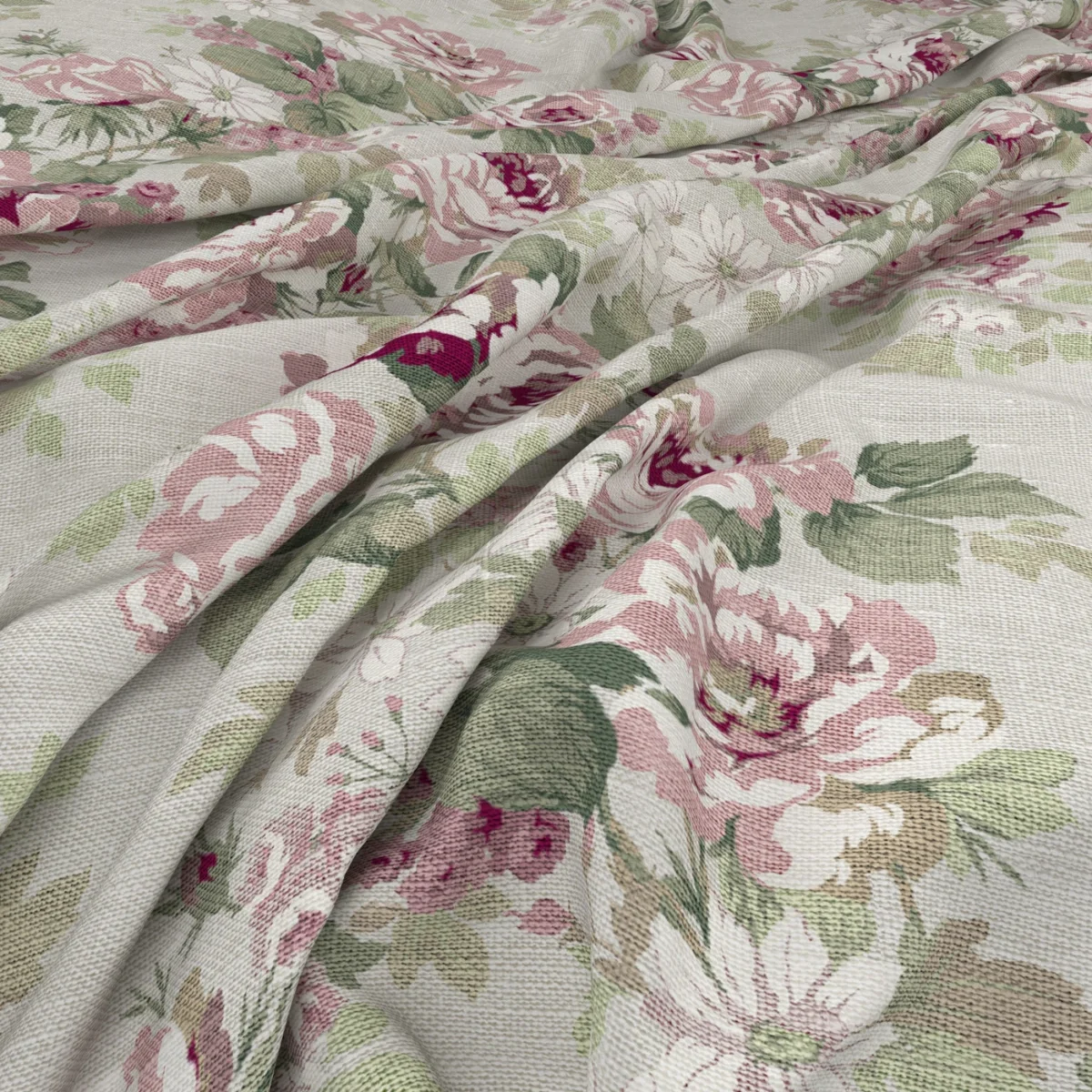 Hawkswick Fabric from Warwick Archive Prints collection - green botanical printed