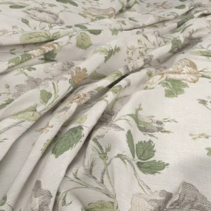 Chantilly Fabric from Warwick Archive Prints collection - green botanical printed