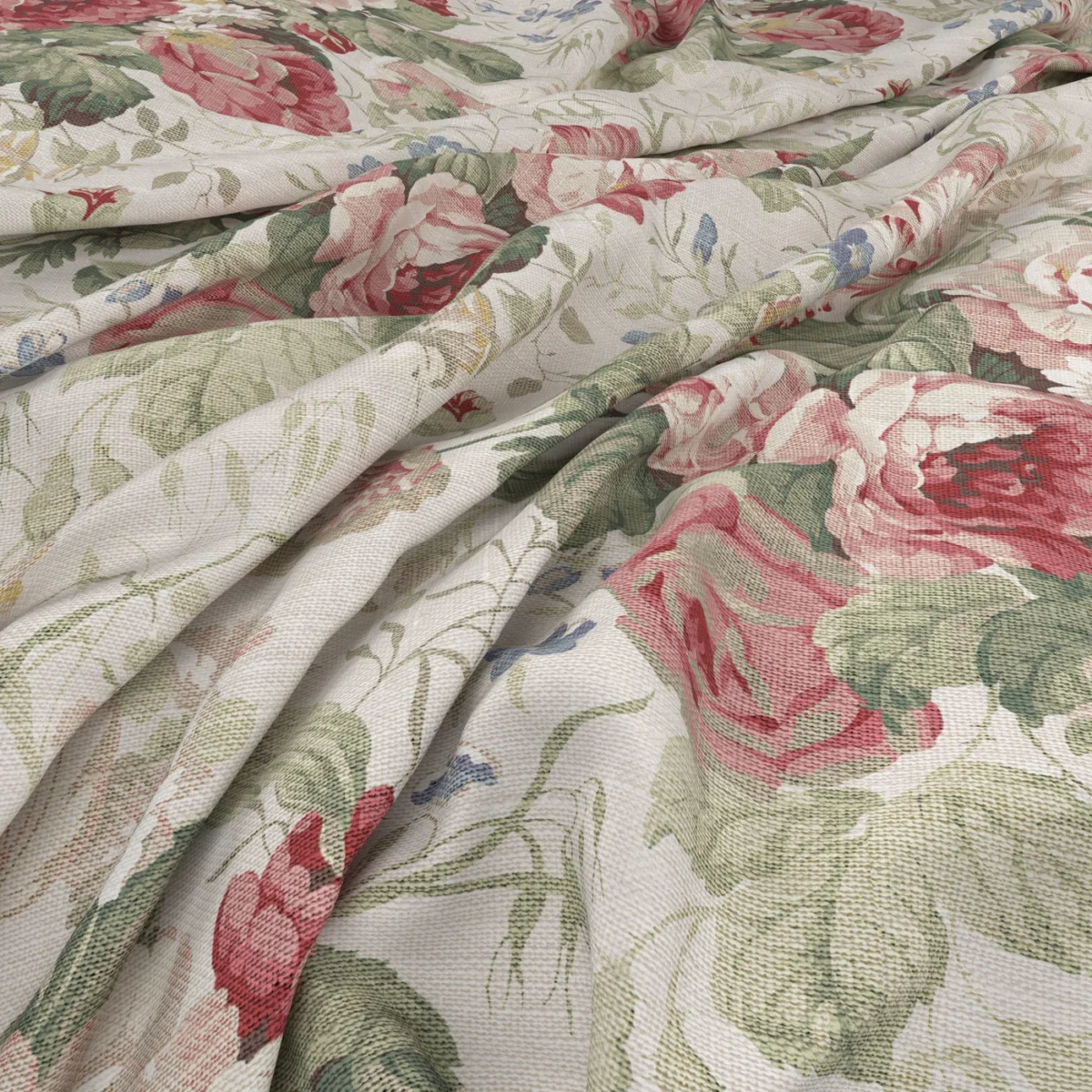 Bibury Fabric - Chintz by Bibury Fabric from Warwick Archive Prints collection - pink botanical printed