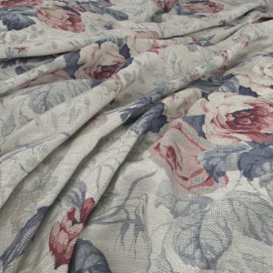 Bibury Fabric from Warwick Archive Prints collection - blue botanical printed