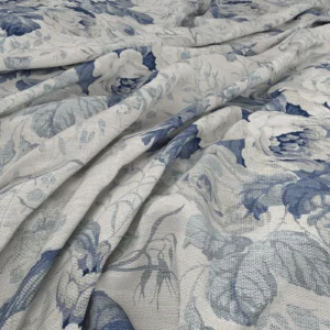 Bibury Fabric from Warwick Archive Prints collection - blue botanical printed
