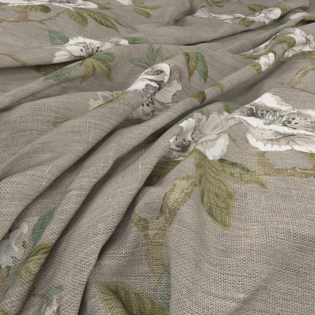 Fleurie Fabric from Warwick Archive Prints collection - yellow botanical printed