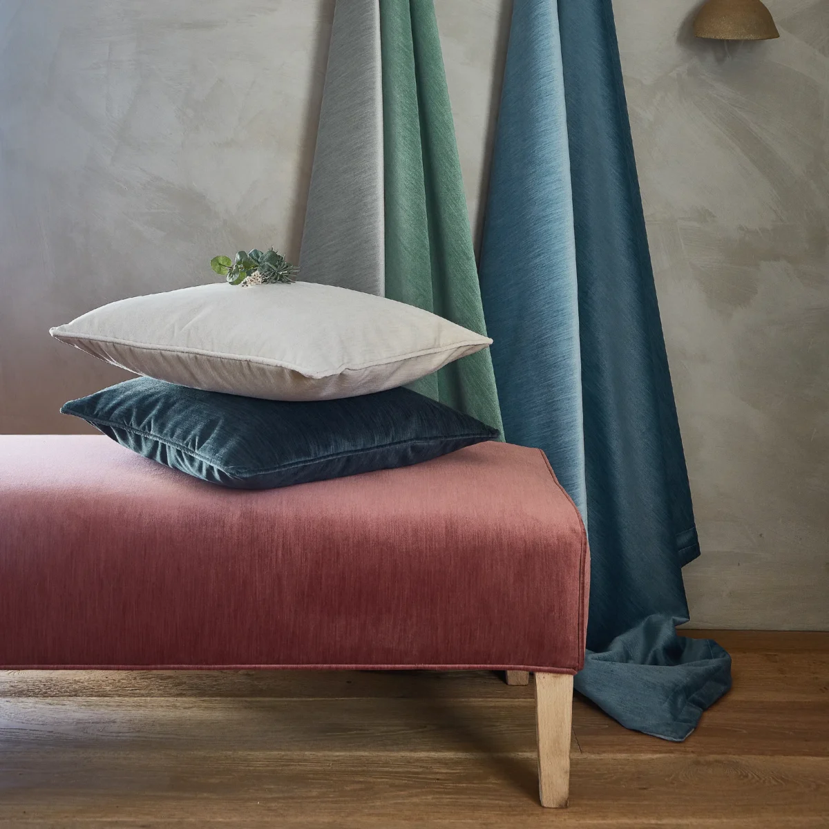 Charlton Fabric - Copper by Charlton Fabric from Prestigious Textiles Charlton collection - red plain velvet-chenille