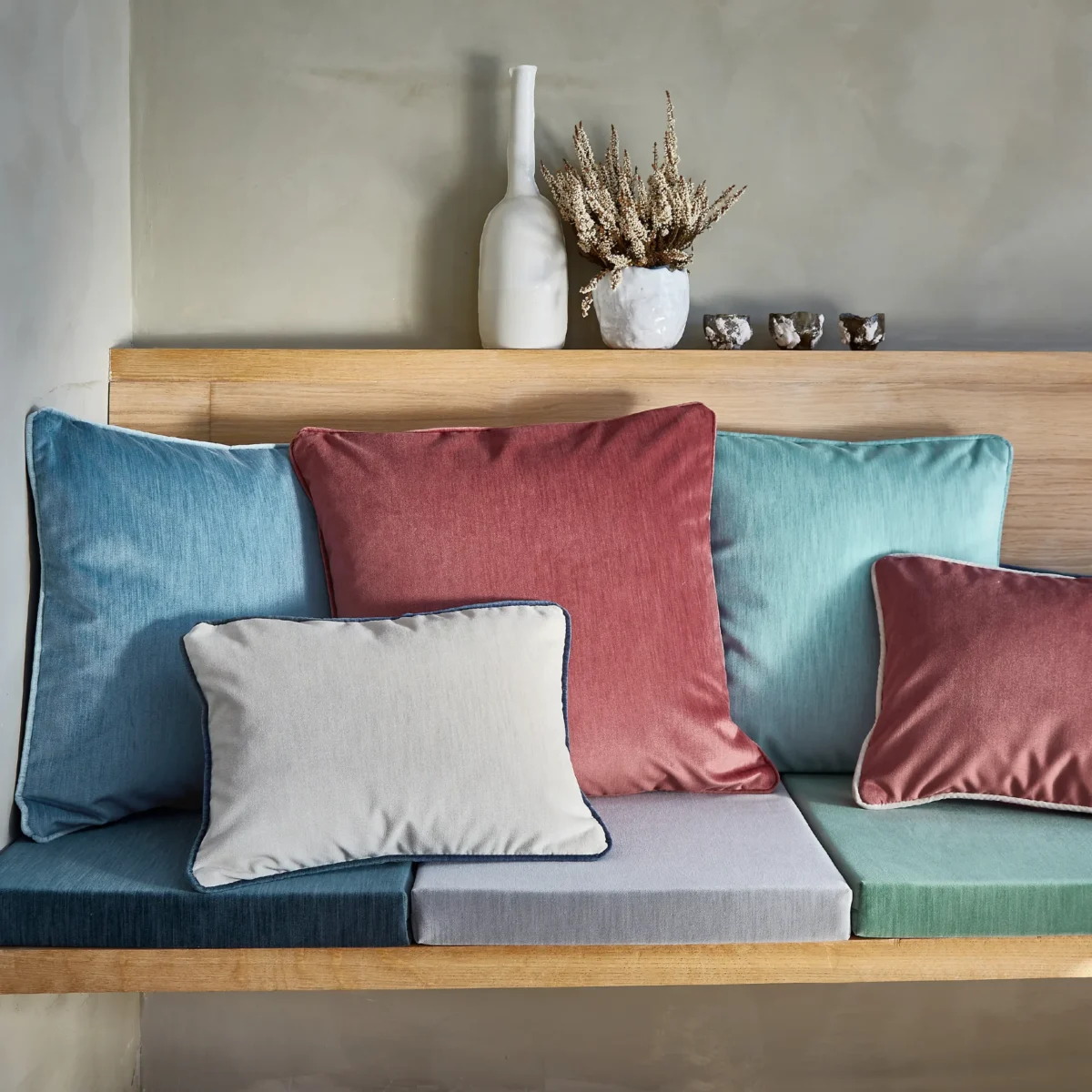 Charlton Fabric - Feather by Charlton Fabric from Prestigious Textiles Charlton collection - neutral plain velvet-chenille