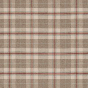 Milton Fabric from Sanderson Highgrove Wools collection - red checked woolen